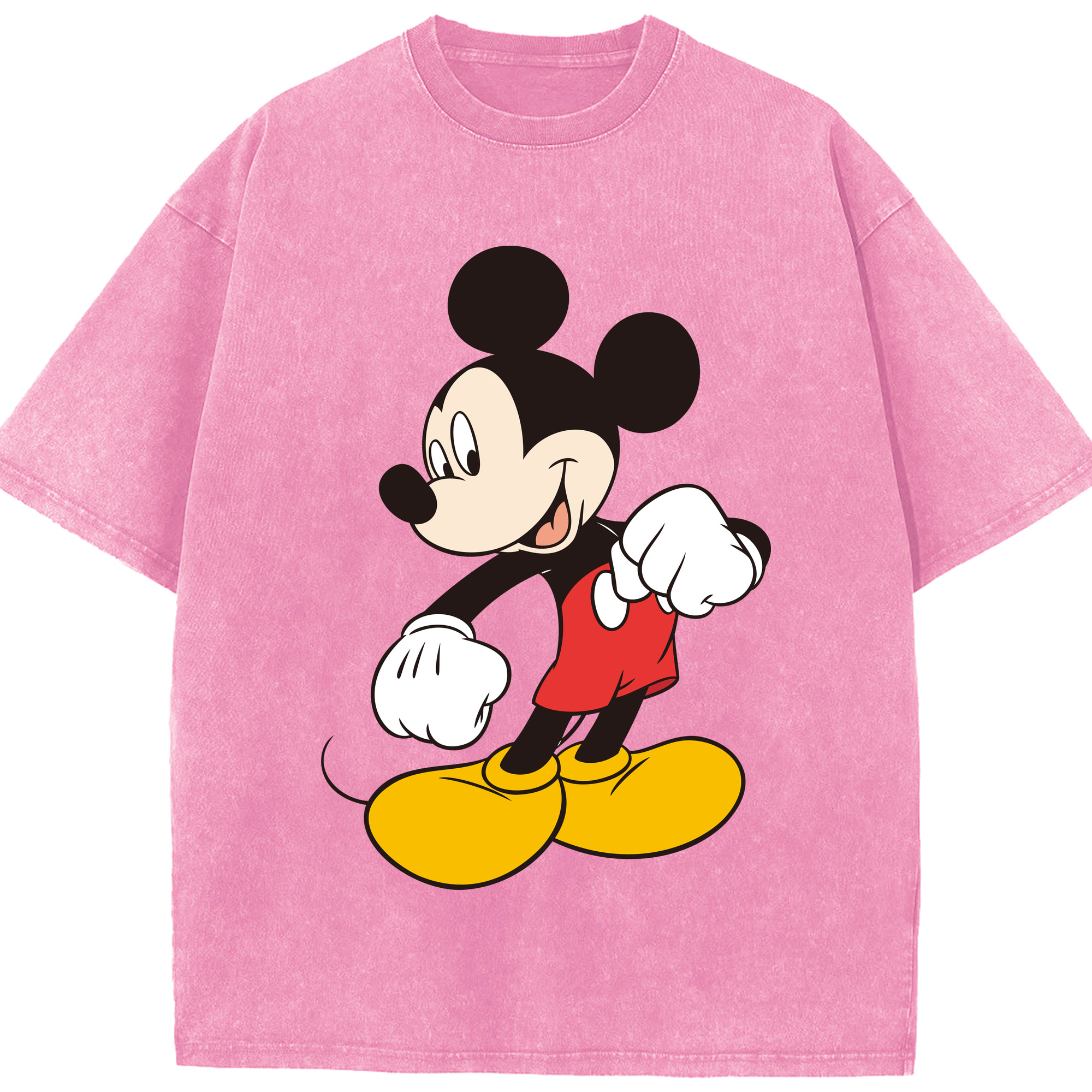 （画像用） ミッキーマウス Mickey Mouse 綿100% ヴィンテージ風 半袖Tシャツ（フロントプリント）